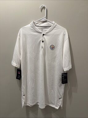 Nike White Pittsburgh Steelers Men's Short Sleeve Polo Shirt